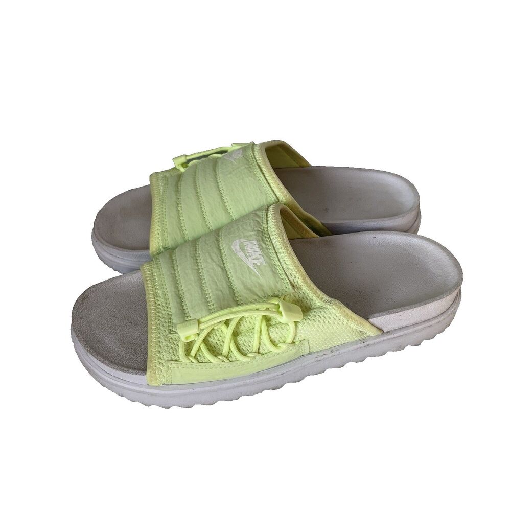 Nike Asuna Athletic Slide Sandals 'Barely Volt' Neon Green White Women's Size 8